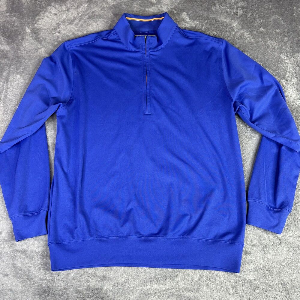 Donald Ross Pullover‎ Mens M Blue Mock Neck 1/4 Zip Golf Performance Athletic